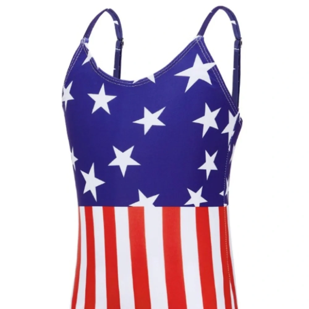 Zando Girls American Flag One Piece Swimsuit